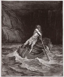 The Divine Comedy, Inferno, Canto 3: Charon on the River Acheron - Illustration by Gustave Dore