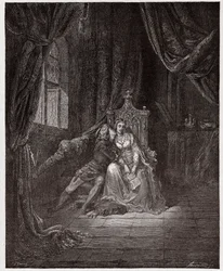 The Divine Comedy, Inferno, Canto 5: Paolo and Francesca - by Dante Alighieri (1265-1321) - Illustration by Gustave Dore (1832-1883)