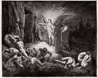 The Divine Comedy, Inferno, Canto 9: The Angel Opens the Gates - by Dante Alighieri (1265-1321) - Illustration by Gustave Dore (1832-1883)