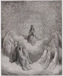 The Divine Comedy, Paradiso, Canto 31: The queen of heaven - by Dante Alighieri (1265-1321) - Illustration by Gustave Dore (1832-1883)
