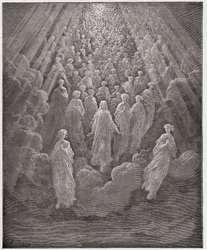 The Divine Comedy, Paradiso, Canto 5: The host of myriad glowing souls in the second realm - Illustration by Gustave Dore