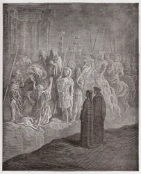 The Divine Comedy, Purgatorio, Canto 10: The marble sculptures portraying pride - by Dante Alighieri - Illustration by Gustave Doré