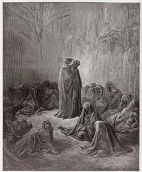 The Divine Comedy, Purgatorio, Canto 13: The souls of the envious - by Dante Alighieri - Illustration by Gustave Dore