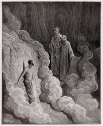 The Divine Comedy, Purgatorio, Canto 16: Dante Speaks to the Soul of Marco Lombardo - by Dante Alighieri (1265-1321) - Illustration by Gustave Dore (1832-1883)