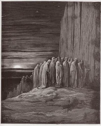 The Divine Comedy, Purgatorio, Canto 18: The multitude of the slothful - Illustration by Gustave Dore