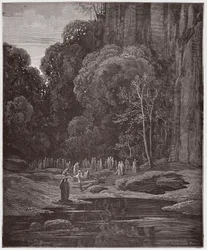 The Divine Comedy, Purgatorio, Canto 5: The late repenters singing the Miserere - by Dante Alighieri - Illustration by Gustave Doré