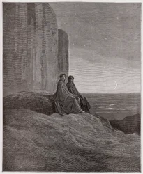 The Divine Comedy, Purgatorio, Canto 9: Twilight - by Dante Alighieri - Illustration by Gustave Dore