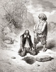 The Miser Who Lost His Treasure, from a late 19th century edition of Fables de La Fontaine