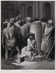 The Flagellation of Christ; Illustration from the Dore Bible