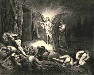 To the gate he came, and with his wand touched it, c.1890