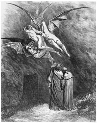 Virgil, Dante and the Erinyes, illustration from 