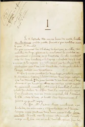First page of the manuscript of 