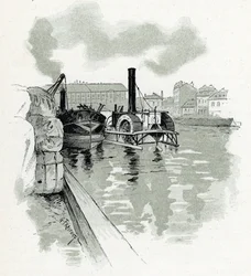 Boats in the Port of La Villette, Paris