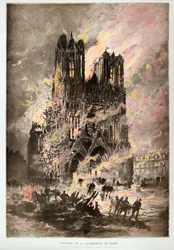 The Cathedral of Reims on Fire