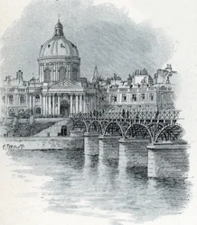 View of the Institut de France and the Pont des Arts in Paris from 