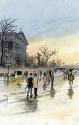 View of the Palais Bourbon, seat of the French National Assembly, Paris. Drawing by Gustave Fraipont (1849-1923) from Saint-Juirs