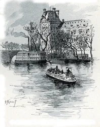 View of the Pavillon de Flore, Palais du Louvre, from the Quai Voltaire, Paris