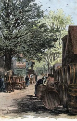 View of the new warehouse on Rue Laroche, Bercy, Paris from 