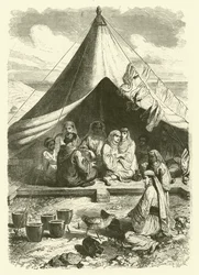 Moroccan Jews in Gibraltar, Having Fled Massacres in Tetouan (engraving)