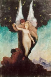 Imaginary Scene with Antique Subject. Winged Ephebe with W