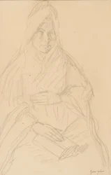 Study for Mere Poussepin seated at a table