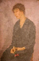 Woman Holding a Flower