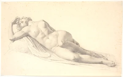 Sleeping Bacchante. Study for or Drawing after Bissen