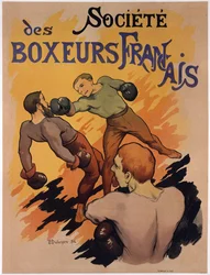 Poster advertising the Societe des boxeurs francais, 1894