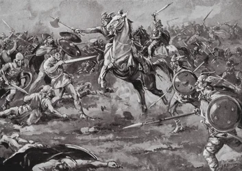 The Franks aid in defeating the Huns