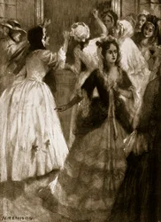 Ladies clamouring for admittance to the House of Lords, 1758, illustration from Hutchinson