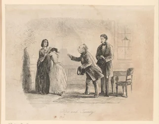 Mr Meagles tries to persuade Tattycoram to come along, but she turns towards Miss Wade