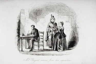 Mrs. Bagnet Returns from Her Expedition, illustration from 