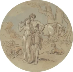 One of eighteen designs for a series of plates illustrating Venus and Adonis