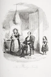 The Dombey Family, illustration from Dombey and Son by Charles Dickens (1812-70) first published 1848