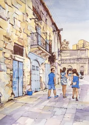 Threesome in Blue, Valletta, Malta, c.2024