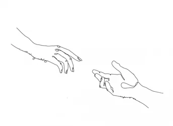 Minimalist Hands Reaching