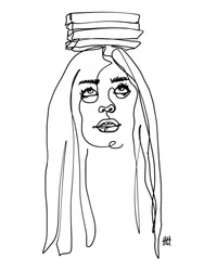 Woman Balancing Books