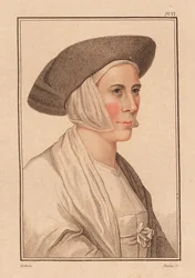 Portrait of unknown woman from the court of King Henry VIII (engraving)