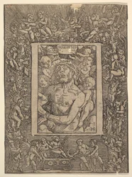 Ecce Homo with Ornamental Border Showing the Triumph of Bacchus