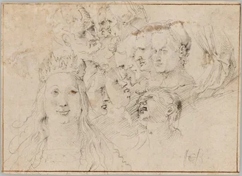 Studies of Heads (recto); Studies of a Male Figure (verso)