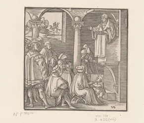 Martin Luther Preaching in a Church