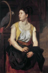 Girl with Parrot