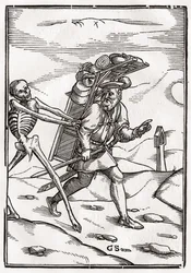 Death comes to the Pedlar, engraved by Georg Scharffenberg, from 