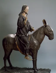 Christ on Donkey, ca 1498, Polychrome Wooden Statue, Italy