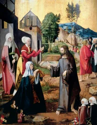 Christ taking leave of his mother, with four donors