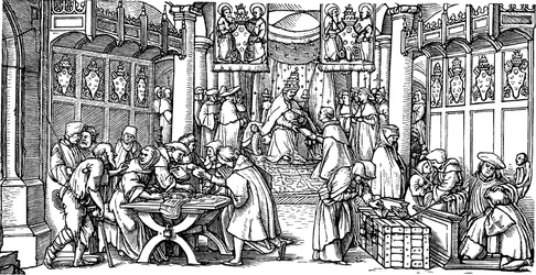The Sale of Indulgences, Detail