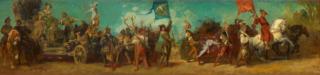 Design for the 1879 festive procession - Hunting float