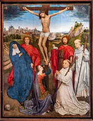 Crucified Christ with the Virgin, St. John the Baptist and the Evangelist, Mary Magdalena and Two Cistercian Abbots