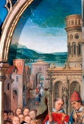 St Ursula Shrine, Arrival in Rome (detail)