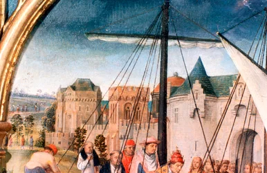 St Ursula Shrine, Departure from Basle (Detail)
